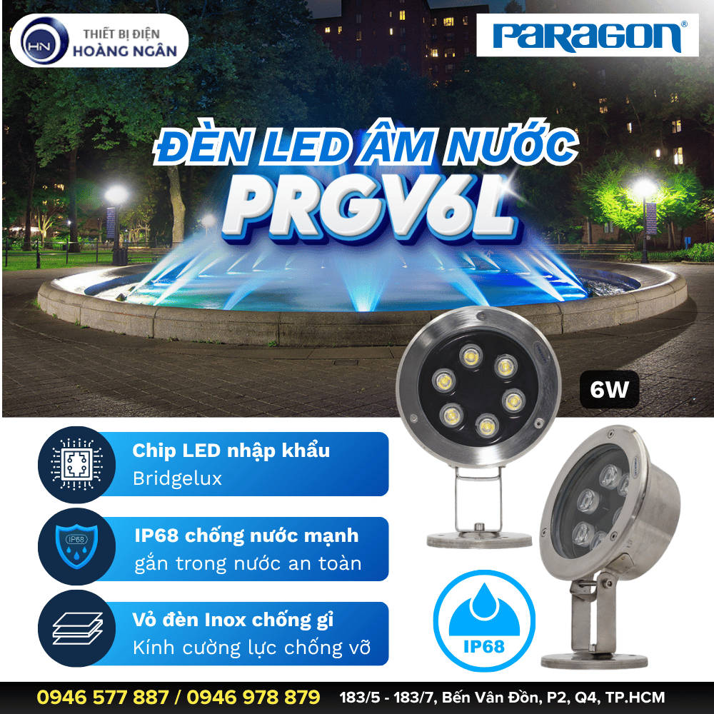 Đèn LED Âm Nước IP68 PRGV6L Paragon