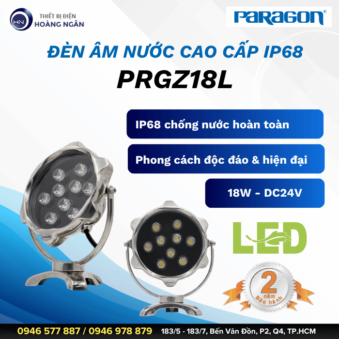 Đèn LED Âm Nước IP68 PRGZ18L Paragon