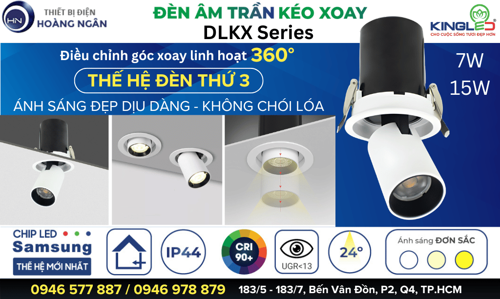 Đèn LED Âm Trần Kéo Xoay DLKX-SS KingLED