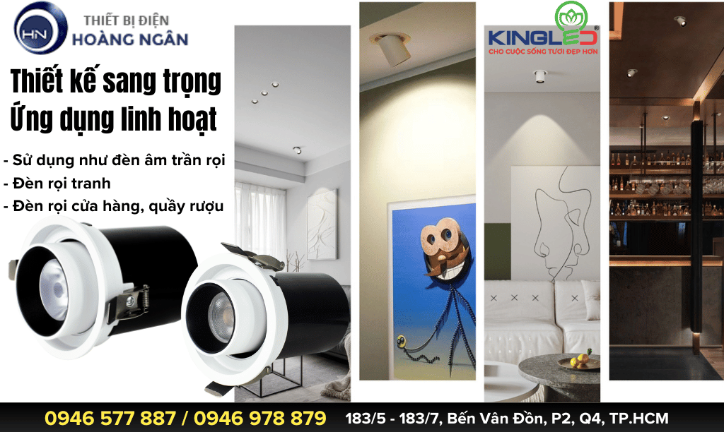 Đèn LED Âm Trần Kéo Xoay DLKX-SS KingLED