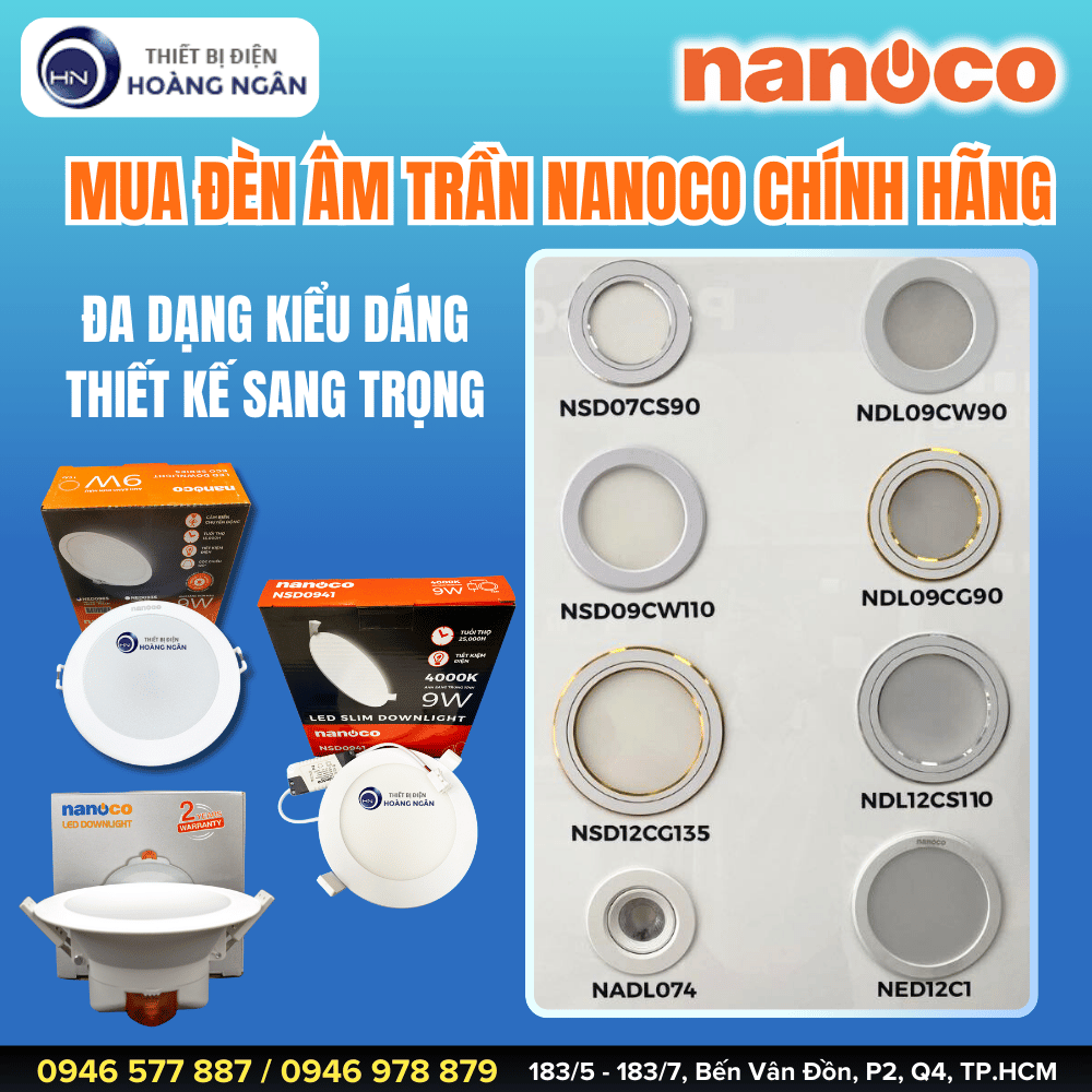 Đèn LED âm trần Nanoco
