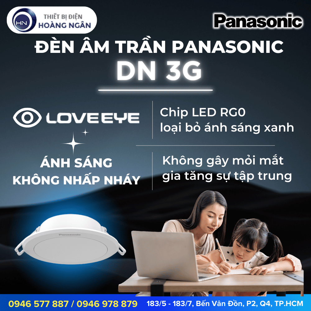Đèn LED Âm Trần Panasonic DN 3G công nghệ LOVEEYE bảo vệ thị lực