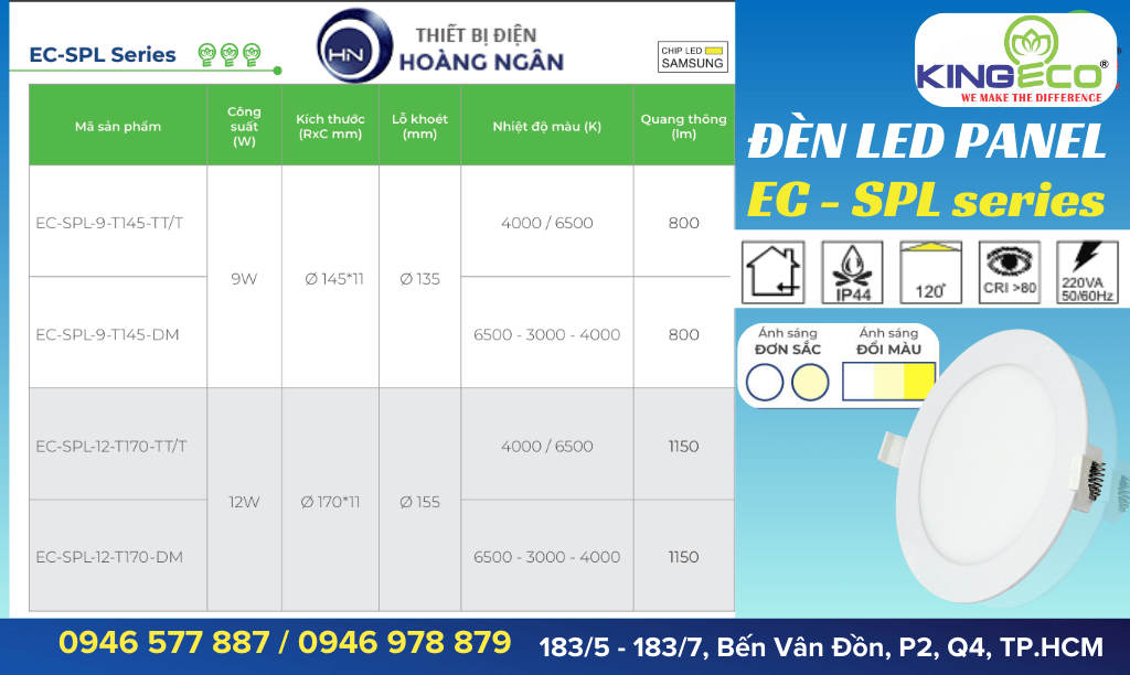 Đèn LED Âm Trần Panel Siêu Mỏng KINGECO EC-SPL Series 