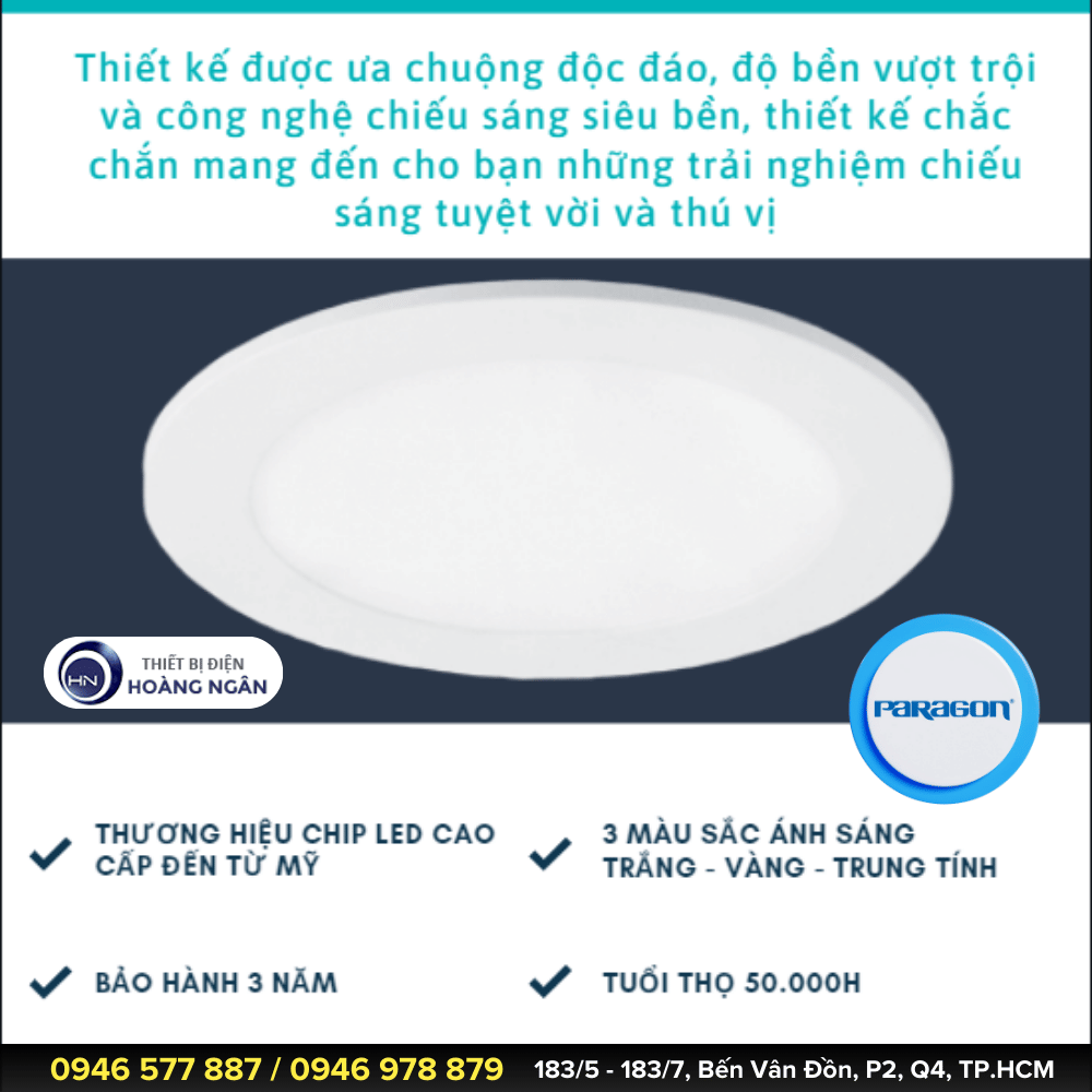 Đèn LED âm trần Paragon