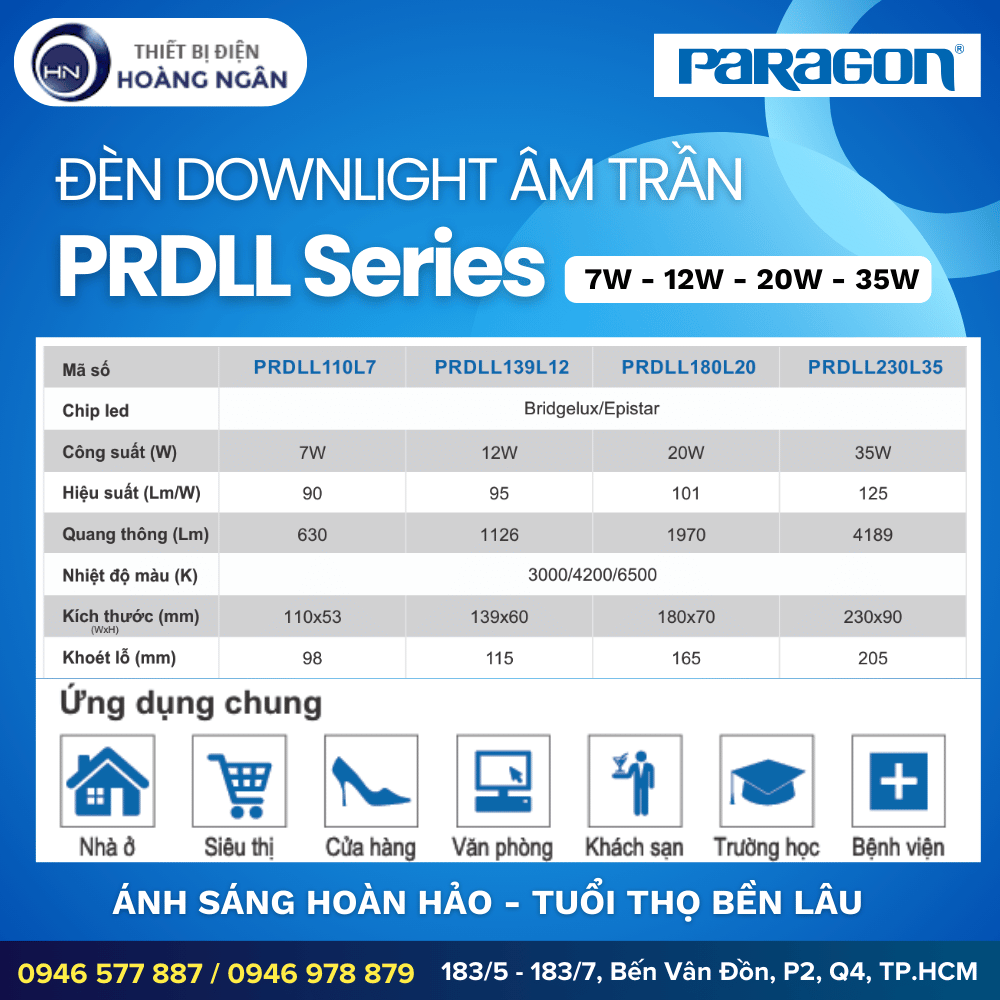 Đèn LED Âm Trần PRDLL Series Paragon