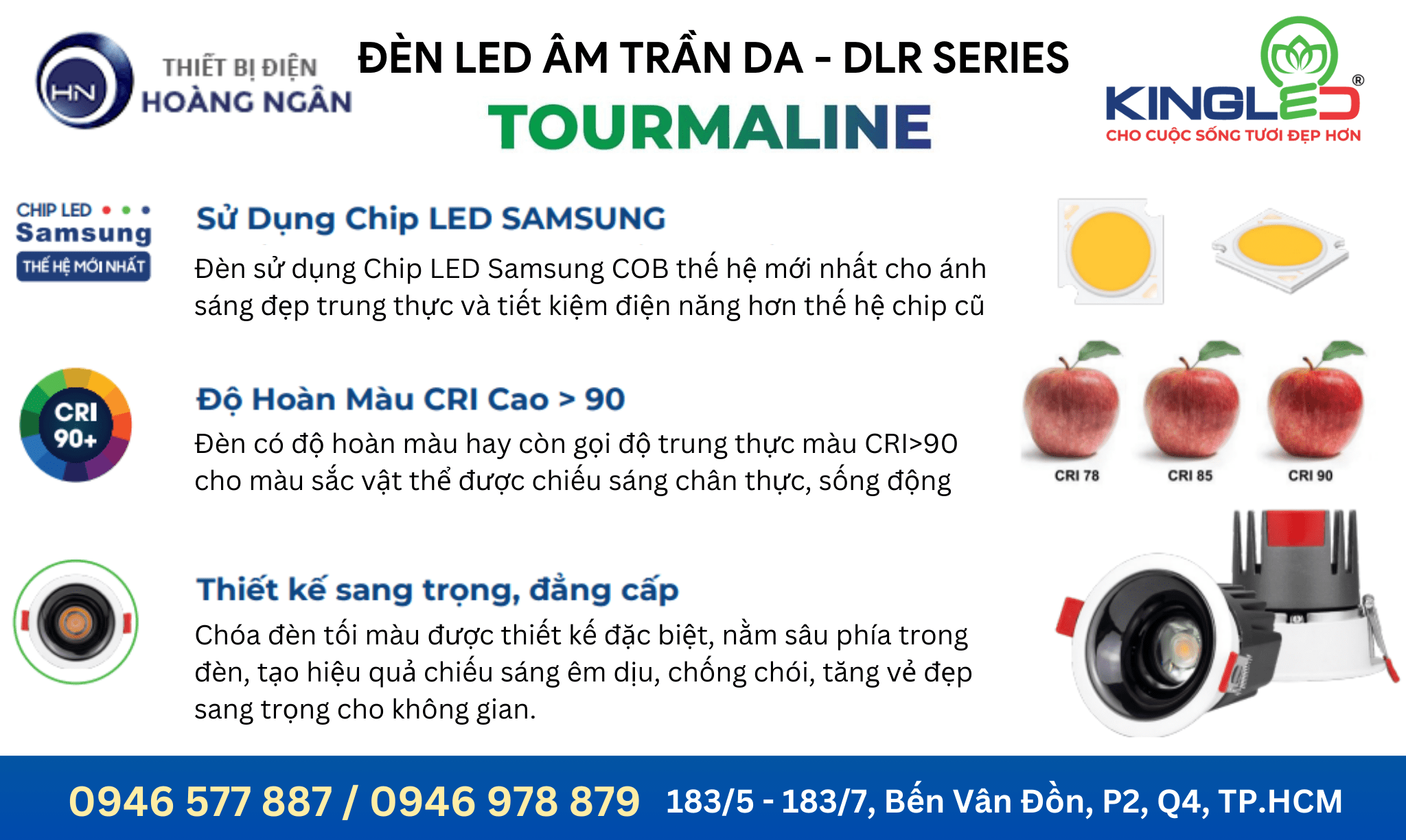 Đèn LED Âm Trần Rọi Tourmaline KingLED (DA-DLR Series)