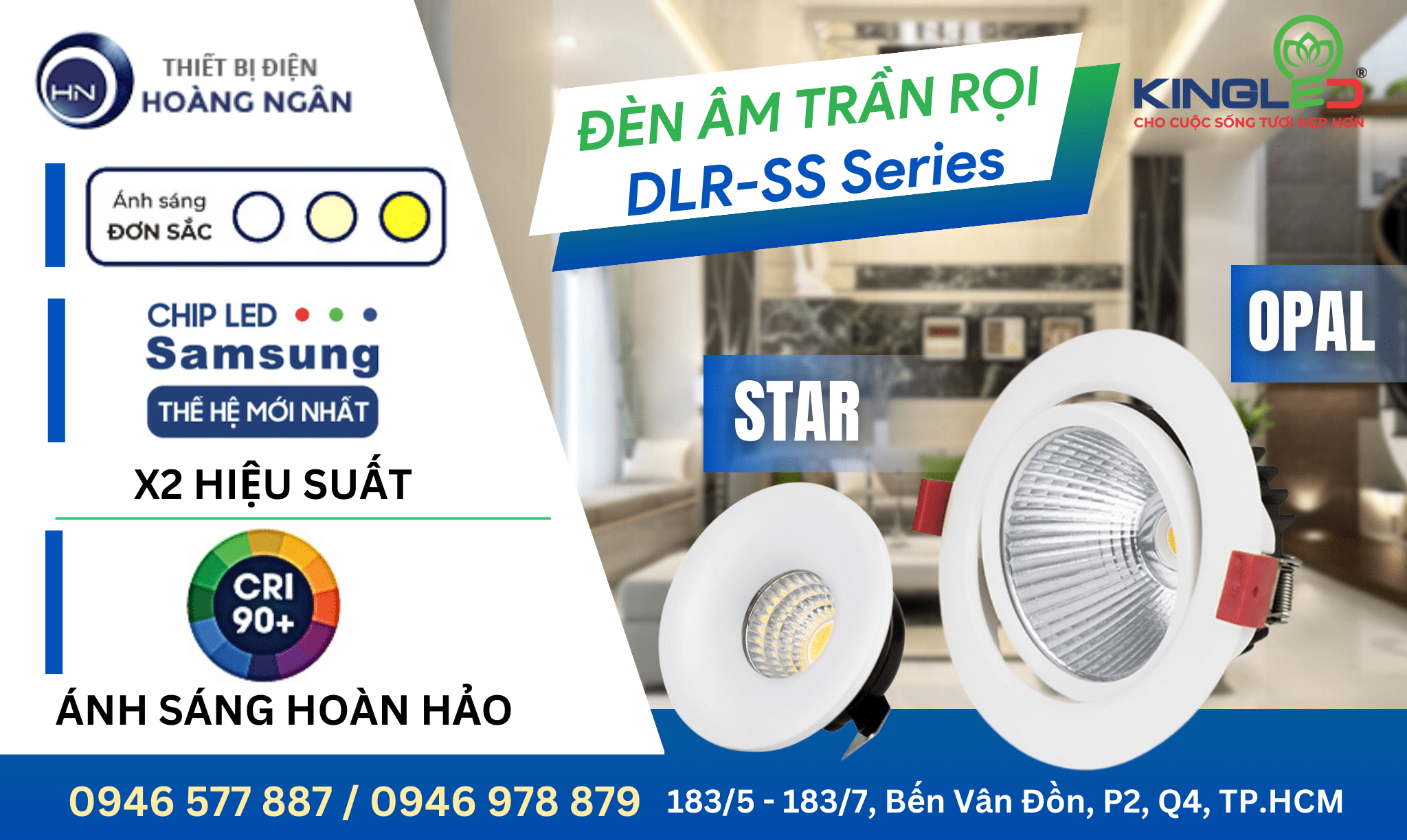 Đèn LED Âm Trần Rọi KingLED DLR-SS Series