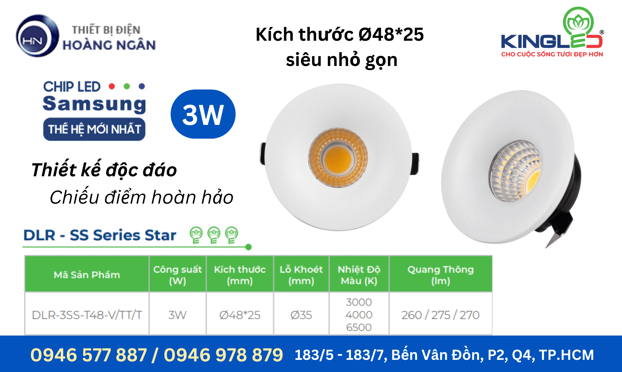 Đèn LED Âm Trần Rọi KingLED DLR-SS Series