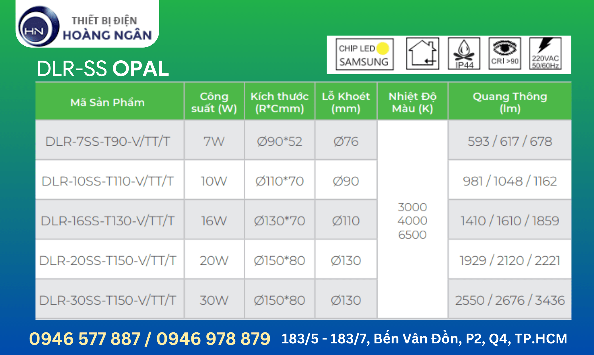 Đèn LED Âm Trần Rọi KingLED DLR-SS Series