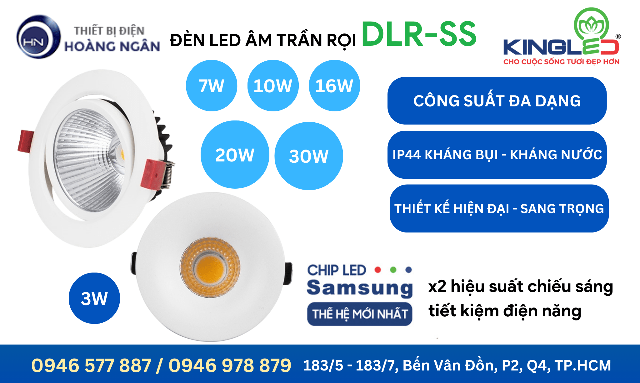 Đèn LED Âm Trần Rọi KingLED DLR-SS Series