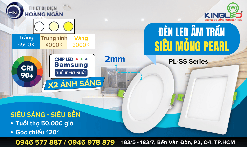 Đèn LED Âm Trần Siêu Mỏng Pearl PL-SS Series