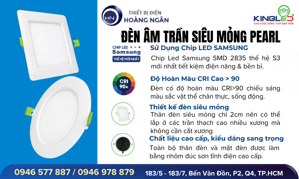 Đèn LED Âm Trần Siêu Mỏng Pearl PL-SS Series