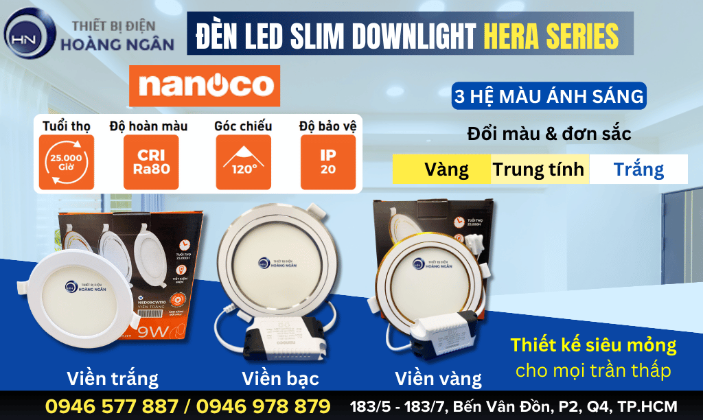 Đèn Led Âm Trần Slim Downlight - Hera Series Nanoco