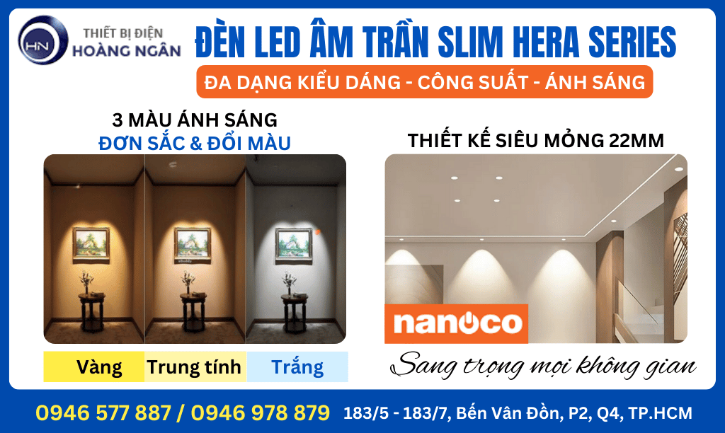 Đèn Led Âm Trần Slim Downlight - Hera Series Nanoco