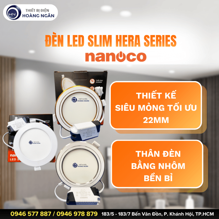 Đèn LED Âm Trần Slim Downlight Hera Series Nanoco