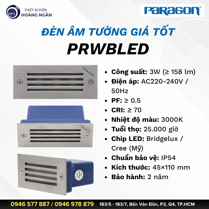 Đèn LED Âm Tường Paragon PRWBLED