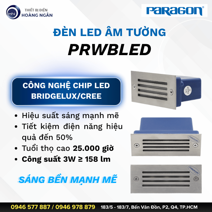 Đèn LED Âm Tường Paragon PRWBLED