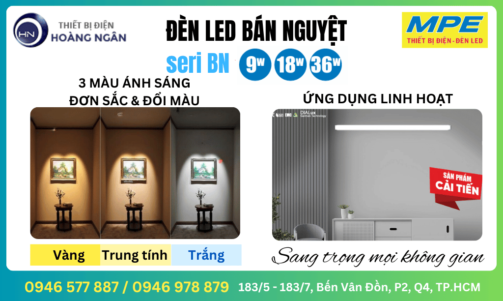 Đèn LED Bán Nguyệt 1m2 MPE Seri BN