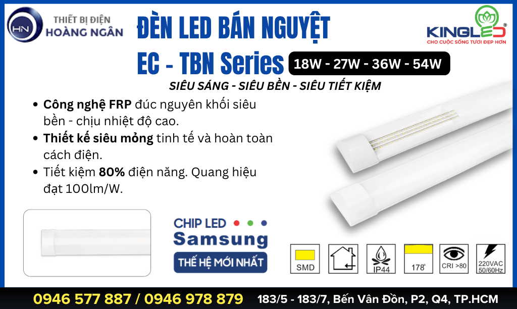 Đèn LED Bán Nguyệt EC-TBN Series KingLED