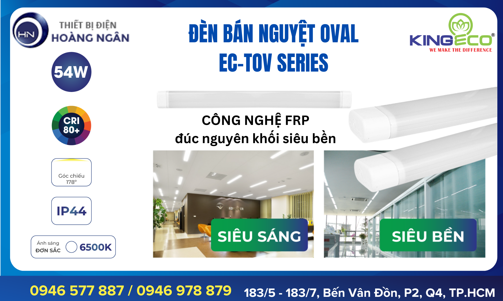 Đèn LED Bán Nguyệt Oval EC-TOV Series KingEco