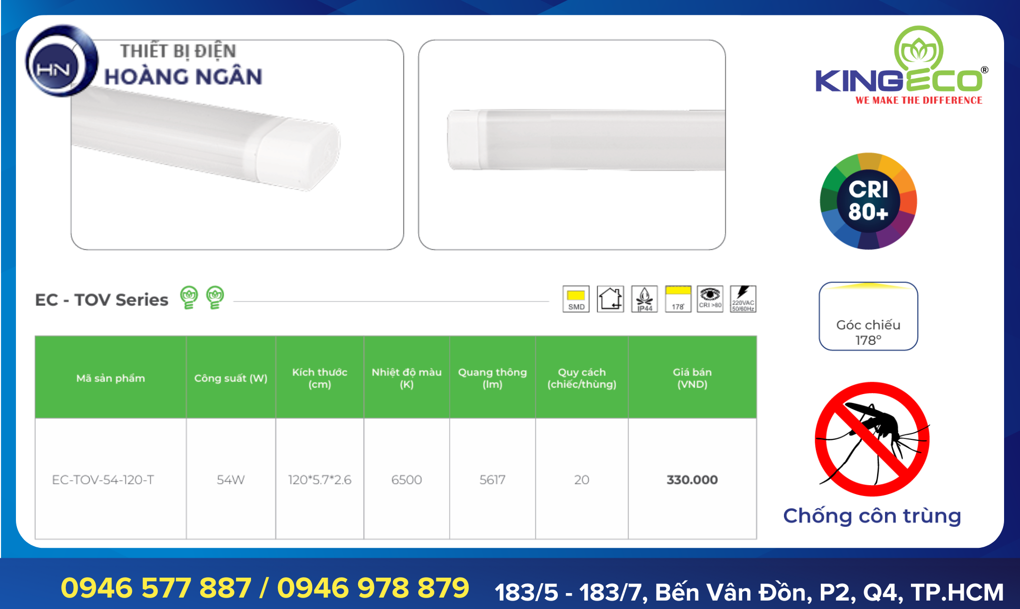 Đèn LED Bán Nguyệt Oval EC-TOV Series KingEco