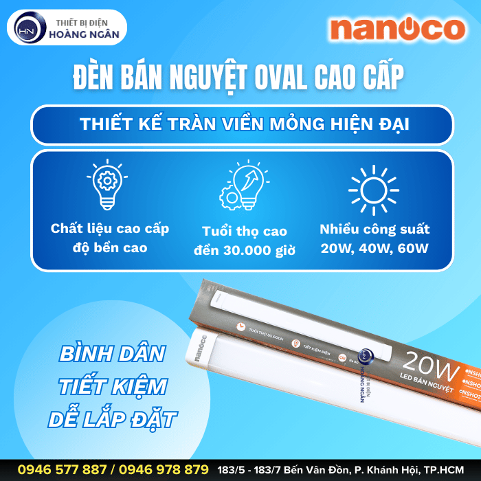 Đèn LED Bán Nguyệt Oval 40W NSHO406 Nanoco