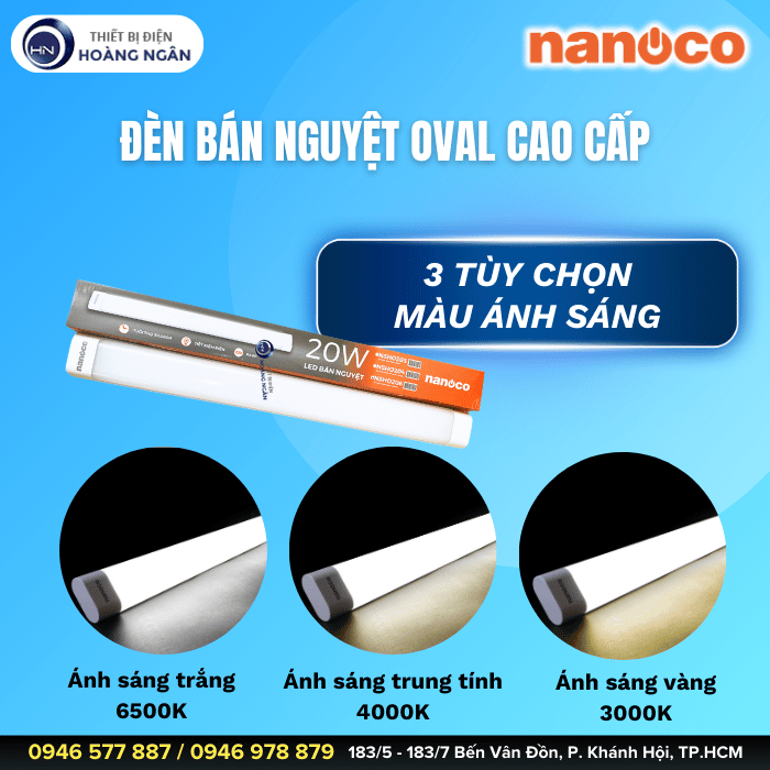 Đèn LED Bán Nguyệt Oval 40W NSHO406 Nanoco