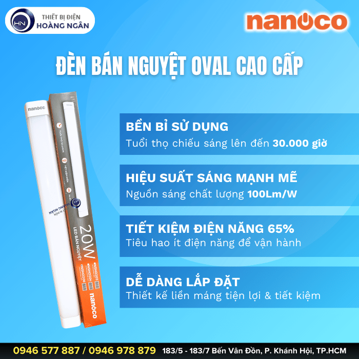 Đèn LED Bán Nguyệt Oval 40W NSHO406 Nanoco