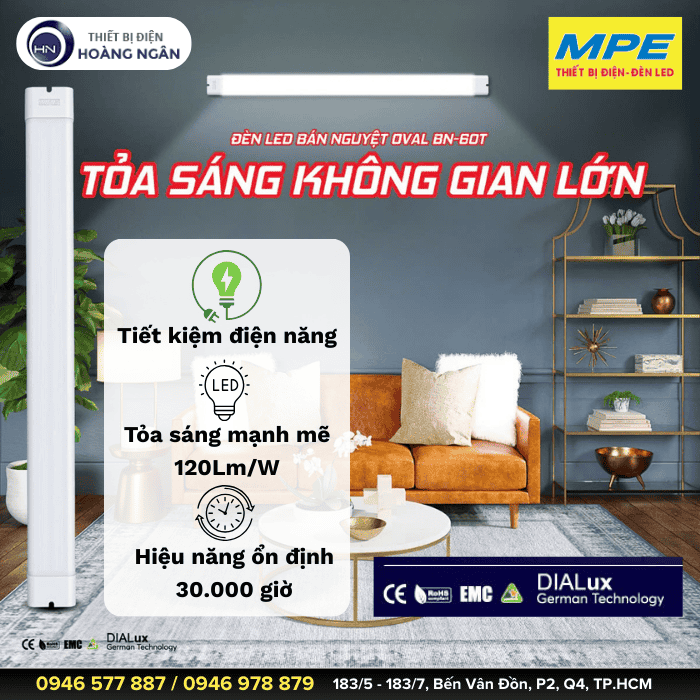 Đèn LED Bán Nguyệt Oval MPE  Seri BN