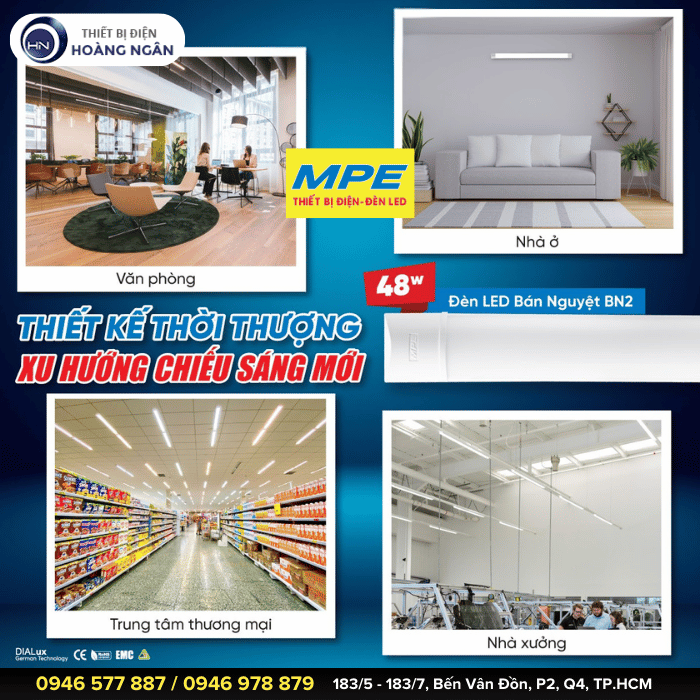 Đèn LED Bán Nguyệt Thân Nhựa MPE Seri BN2