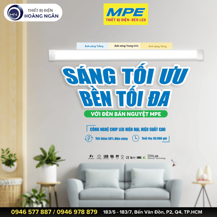 Đèn LED Bán Nguyệt Thân Đèn Nhựa MPE  Seri BN Cải Tiến