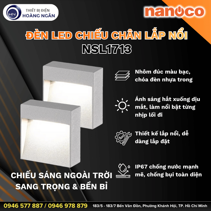 Đèn LED Chiếu Chân Lắp Nổi NSL1713 Nanoco