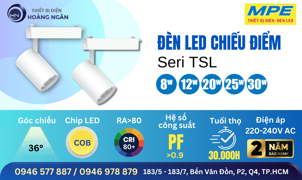 Đèn LED Chiếu Điểm MPE Gắn Ray