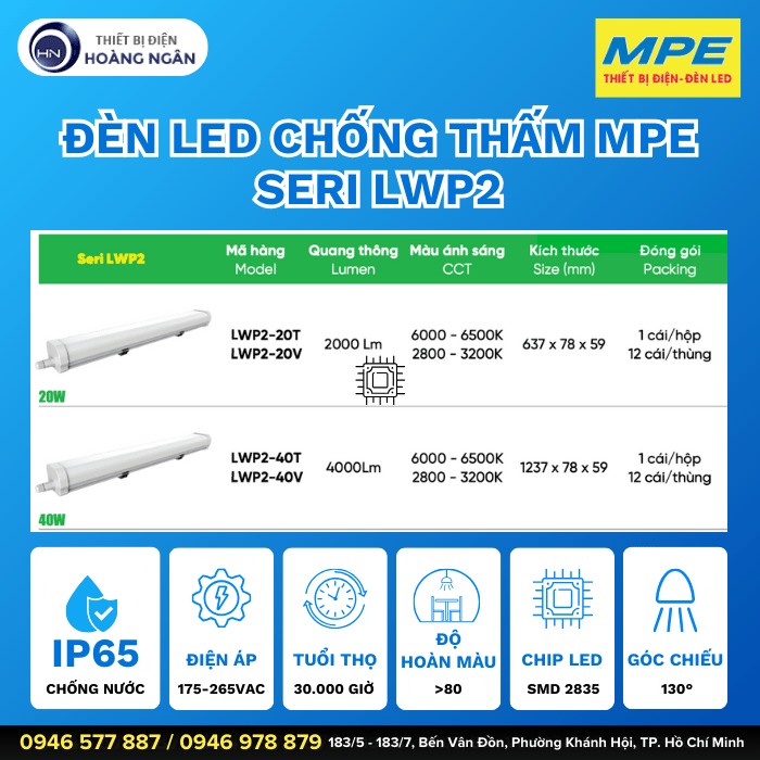 Đèn LED Chống Thấm Seri LWP2 MPE