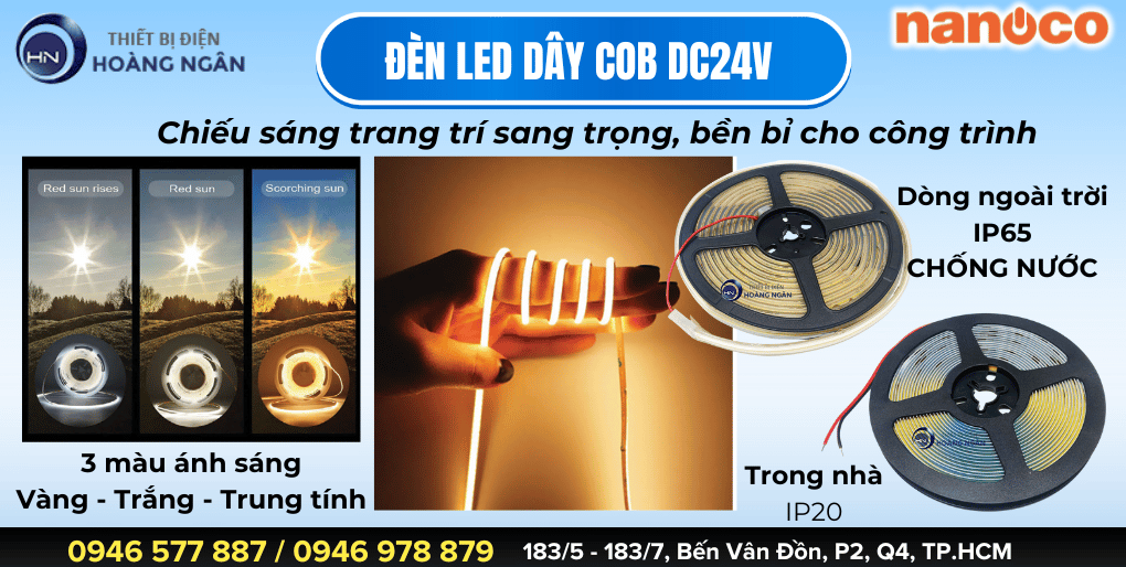 ĐÈN LED DÂY COB NANOCO DC24V – GIẢI PHÁP HOÀN HẢO CHO KHÔNG GIAN ÁNH SÁNG ĐẲNG CẤP