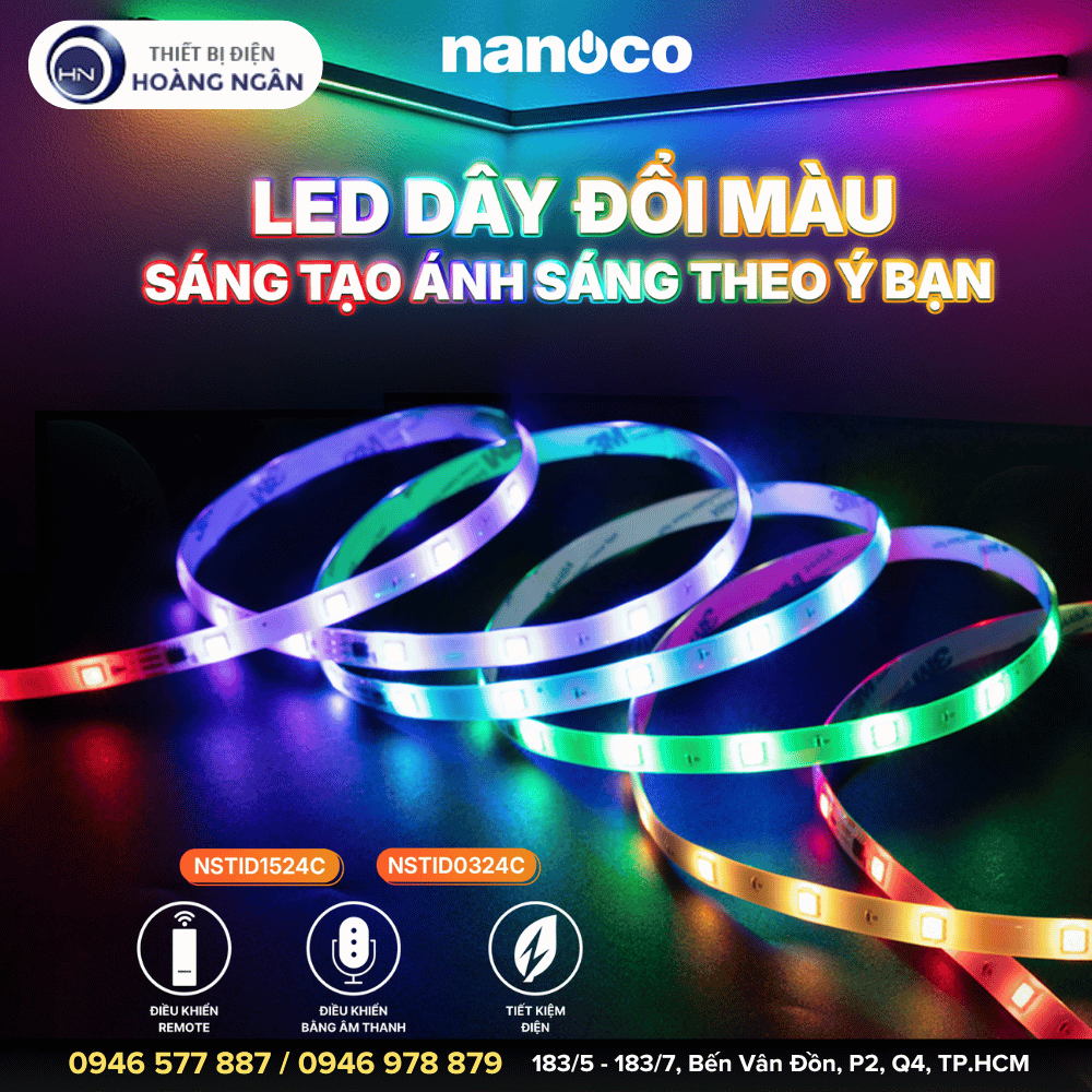 Đèn LED Dây Đổi Màu Nanoco NSTID0324C