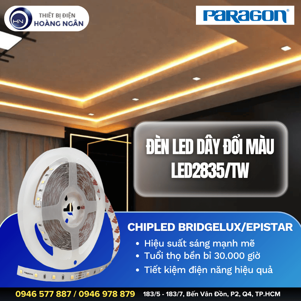 Đèn LED Dây Đổi Màu Paragon LED2835TW