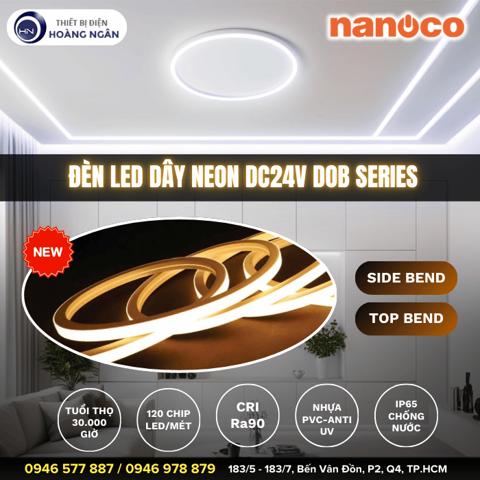 Đèn LED Dây Neon Ngoài Trời 120 Chip LED Nanoco DC24V