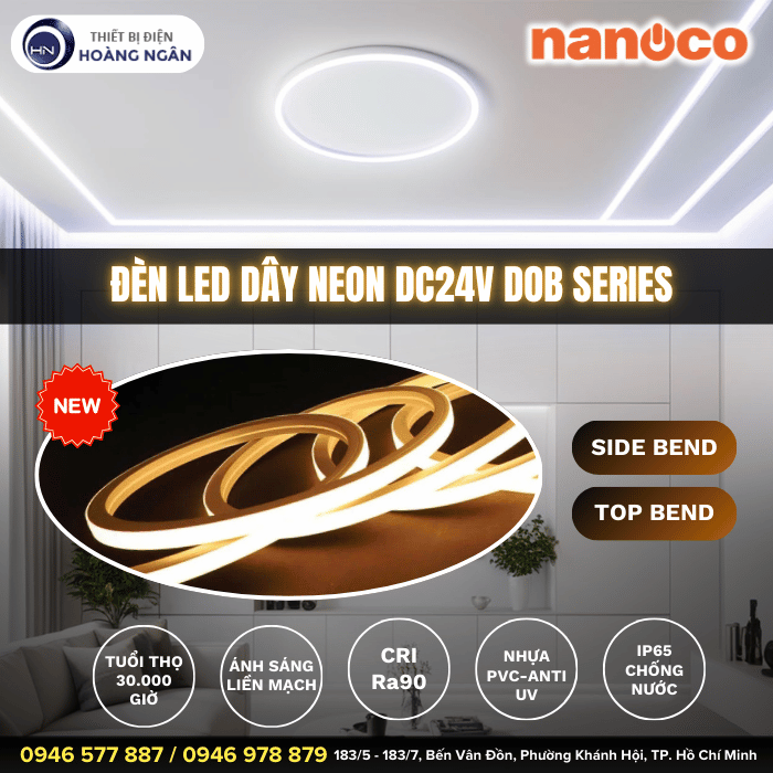 Đèn LED Dây Neon Sử Dụng Ngoài Trời IP65 120 Chip LED DC24V Nanoco