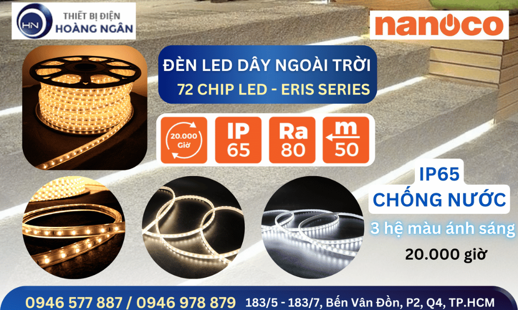 Đèn LED dây ngoài trời Nanoco Eris - 72 chip LED