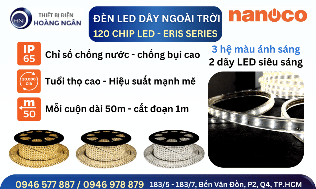 Đèn LED dây ngoài trời 120 chip LED Nanoco - Eris Series