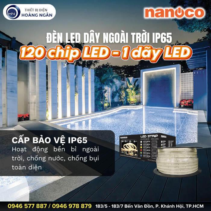 Đèn LED Dây Ngoài Trời 120 Chip LED - 1 Dãy LED NST12072 Nanoco