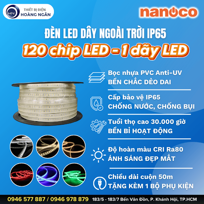 Đèn LED Dây Ngoài Trời 120 Chip LED - 1 Dãy LED NST12072 Nanoco