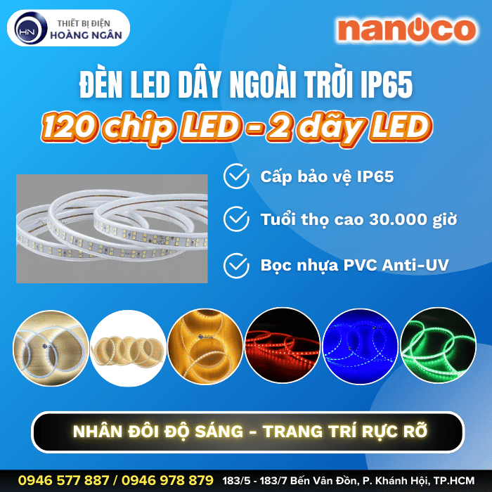 Đèn LED Dây Ngoài Trời 120 Chip LED - 2 Dãy LED NST1202 Nanoco