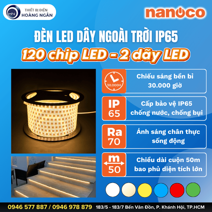 Đèn LED Dây Ngoài Trời 120 Chip LED - 2 Dãy LED NST1202 Nanoco (2)