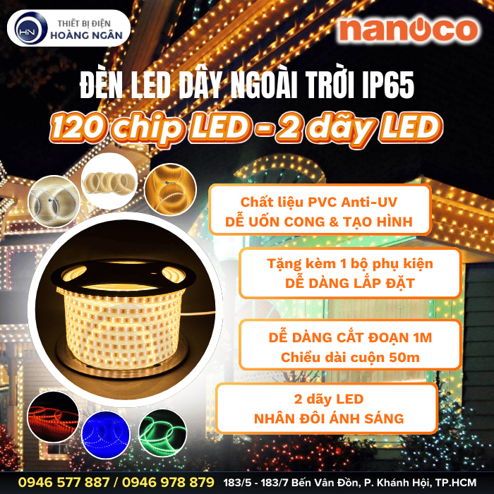 Đèn LED Dây Ngoài Trời 120 Chip LED - 2 Dãy LED NST1202 Nanoco (3)