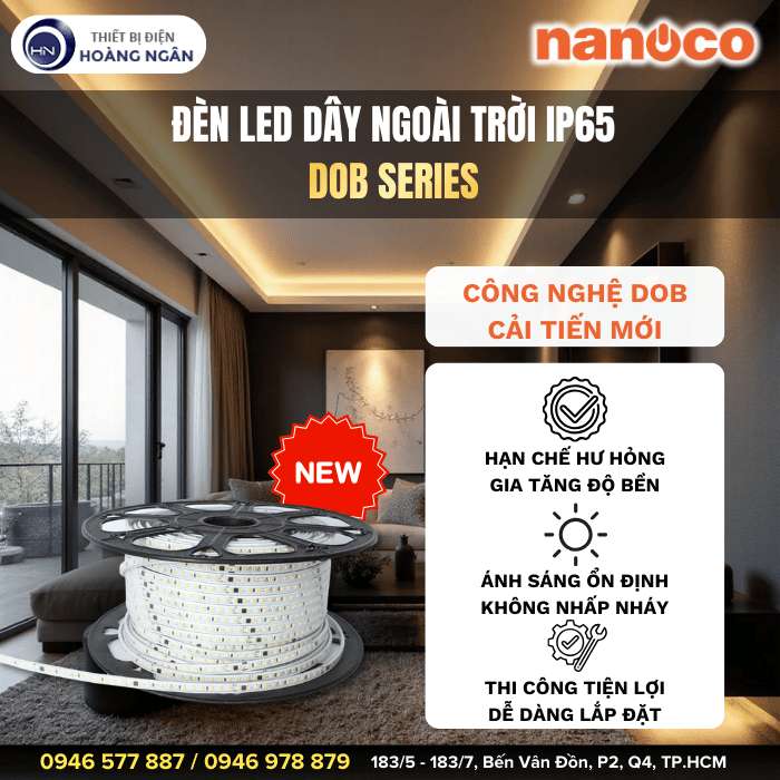 Đèn LED Dây Ngoài Trời IP65 Nanoco - DOB Series