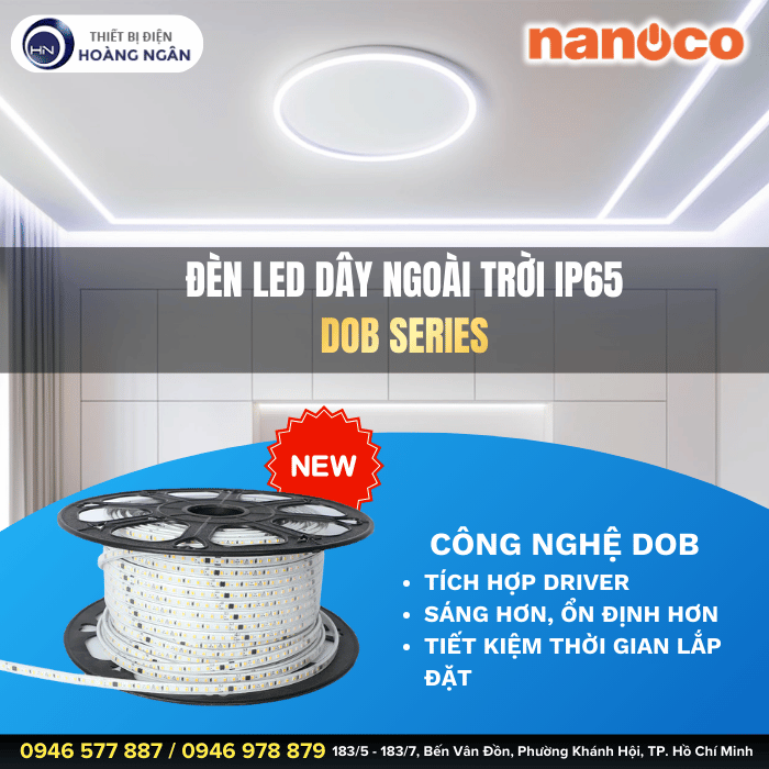 Đèn LED Dây Ngoài Trời IP65 Nanoco - DOB Series