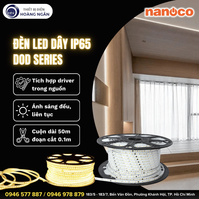 Đèn LED Dây Ngoài Trời IP65 Nanoco - DOB Series