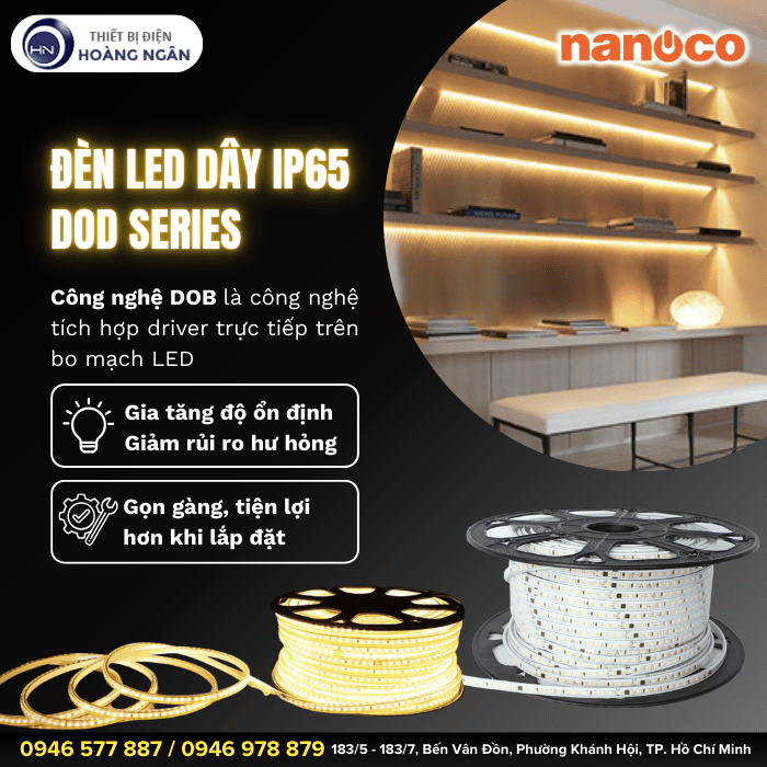 Đèn LED Dây Ngoài Trời IP65 Nanoco - DOB Series